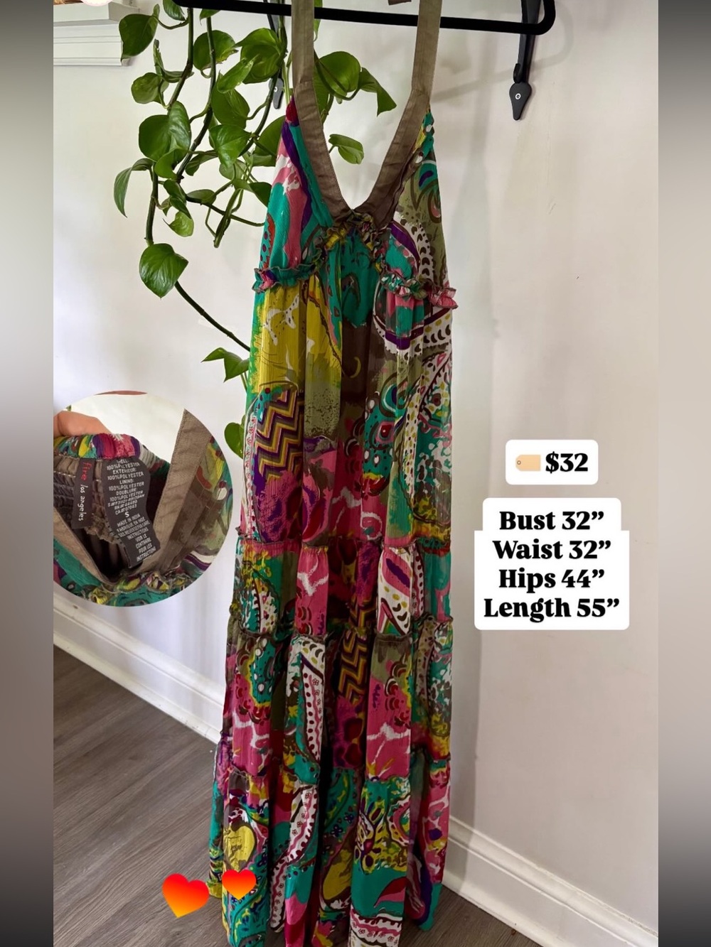 Vibrant Multi-Color Boho Maxi Dress - Deep V Neck